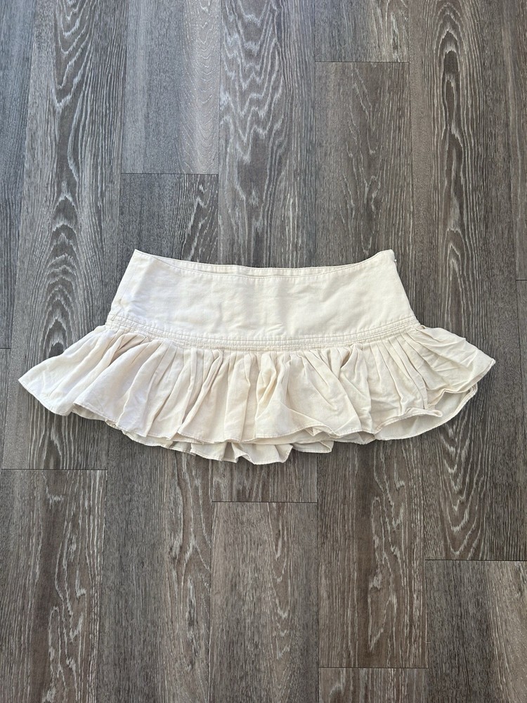VTG Abercrombie Ruffle Micro Cotton Mini Skirt RARE Y2K Coquette Ditsy Romantic