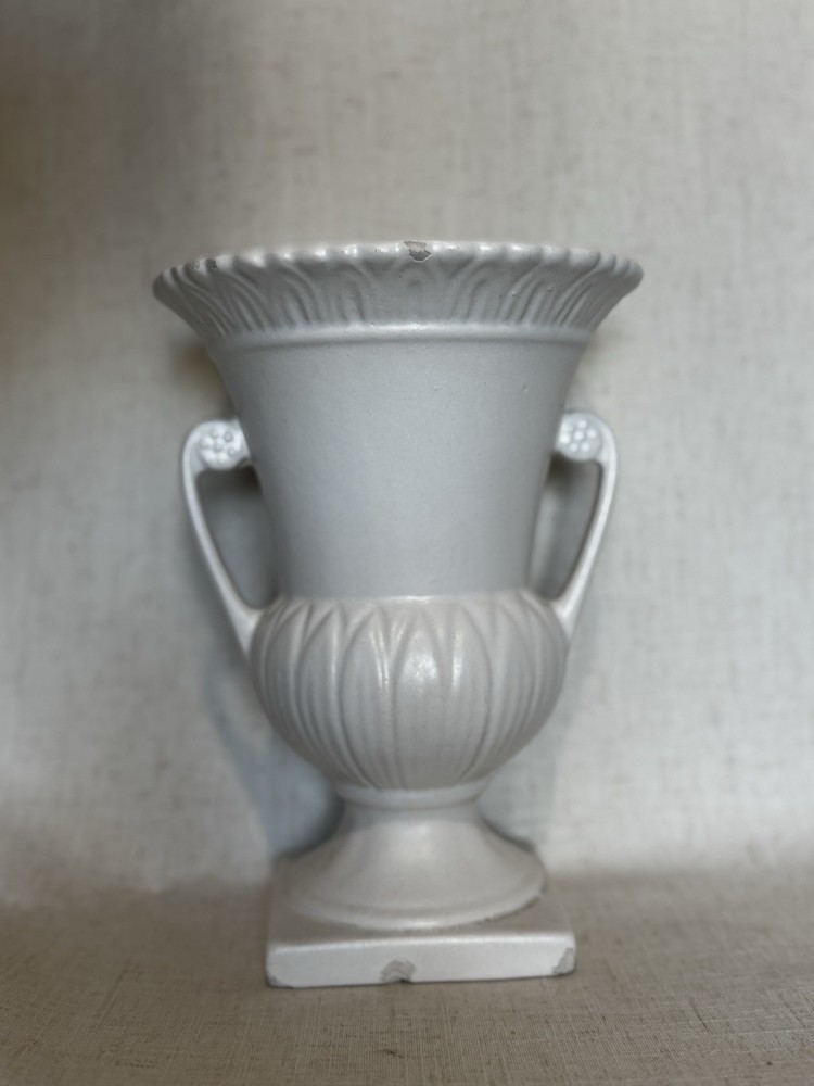 Vintage Haeger #730 C White Urn Vase Two-Handle Classical Style Pottery USA RARE
