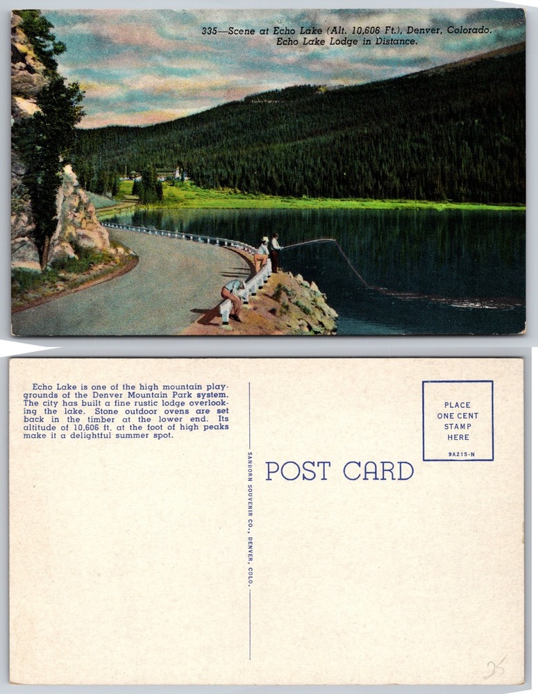 Echo Lake Lodge Denver Colorado Postcard