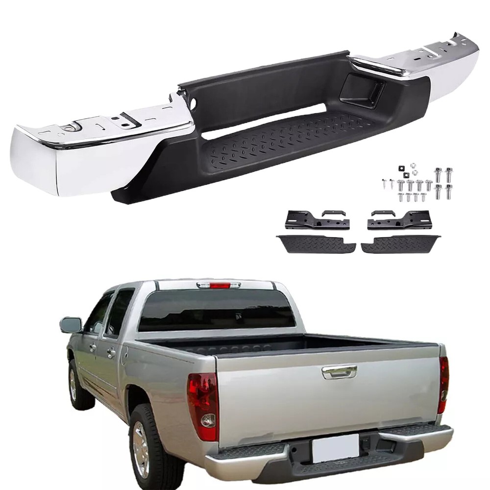 Complete Rear Bumper Assembly For 2008-2012 Chevrolet Colorado GMC Canyon Chrome