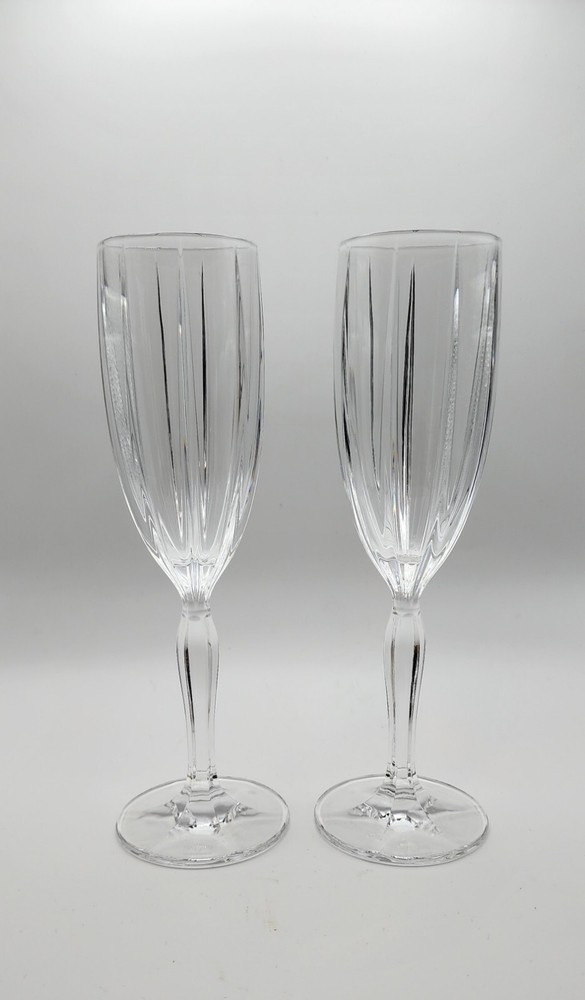 Waterford Crystal Marquis Omega Champagne Flutes Set of 2 8.5 Inch