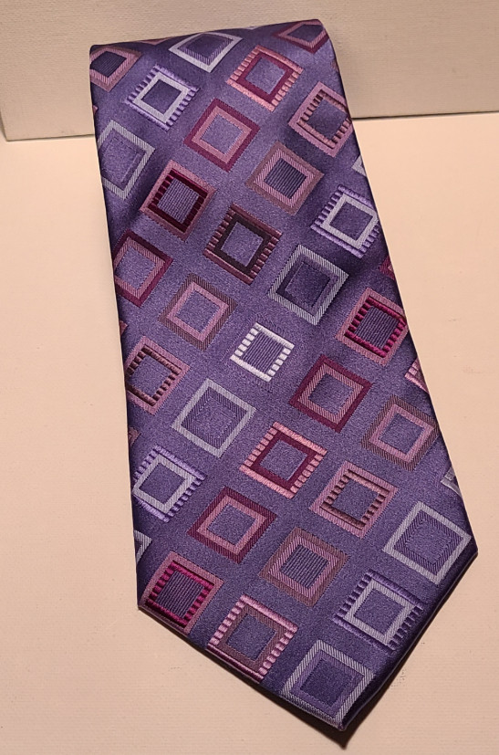 Croft & Barrow Mens Multi-colored Squares 100% Silk Tie