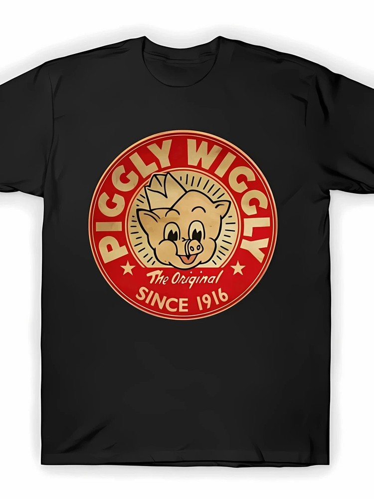Piggly Wiggly Vintage Men's Graphic Tee Cotton Short Sleeve