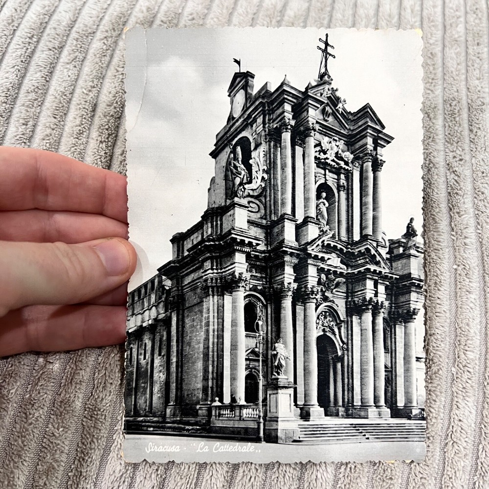 Vintage Postcard Siracusa La Cattedrale Baroque Cathedral Italy
