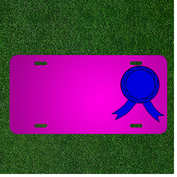 Create Your Custom Car License Plate with Name & Blue Emblem Badge Design