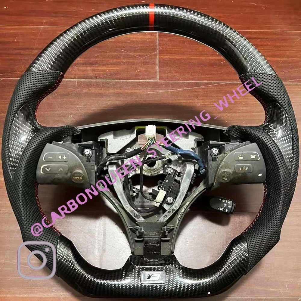 CARBON FIBER STEERING WHEEL FOR LEXUS  ES350 2007-2011YEARS+BUTTONS/RED