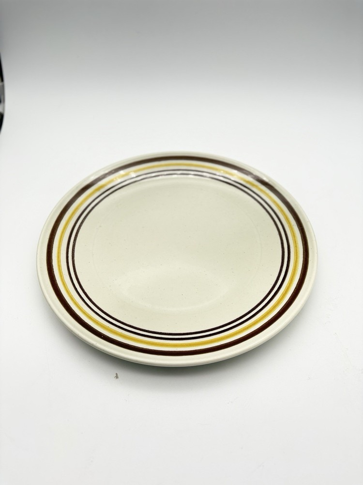 Vintage Taylor Smith Ironstone Large Yellow Brown 10 1/4” Dinner Plate USA