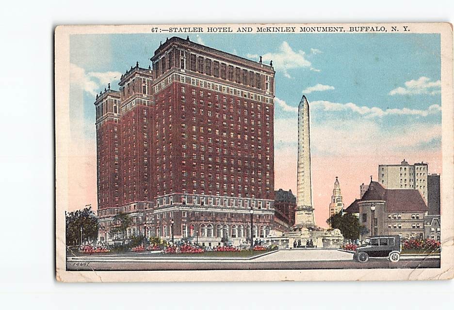 Postcard Statler Hotel and McKinley Monument Buffalo New York USA North America