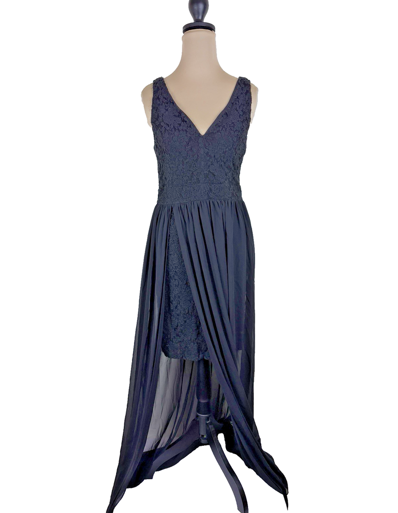 Altard State Womens Maxi Dress Sleeveless Textured Lace Chiffon Romantic Size L