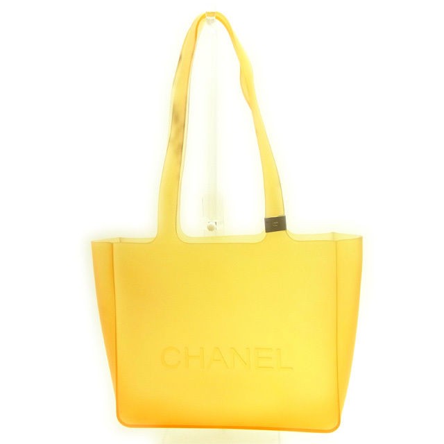 Chanel Silver Orange Logo Tote Bag Preowned Shoulder Bag