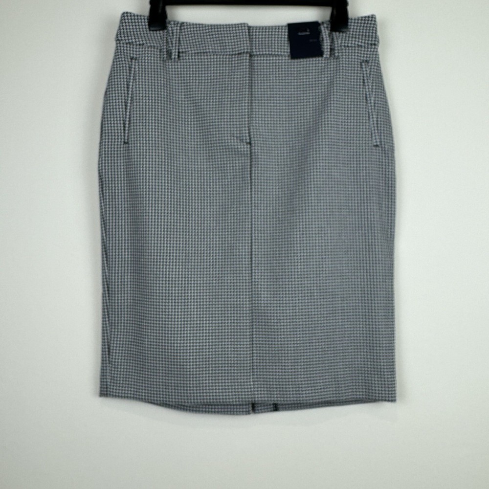 Marks & Spencer Black Dogtooth Stretch Skirt Womens Size 8 Long