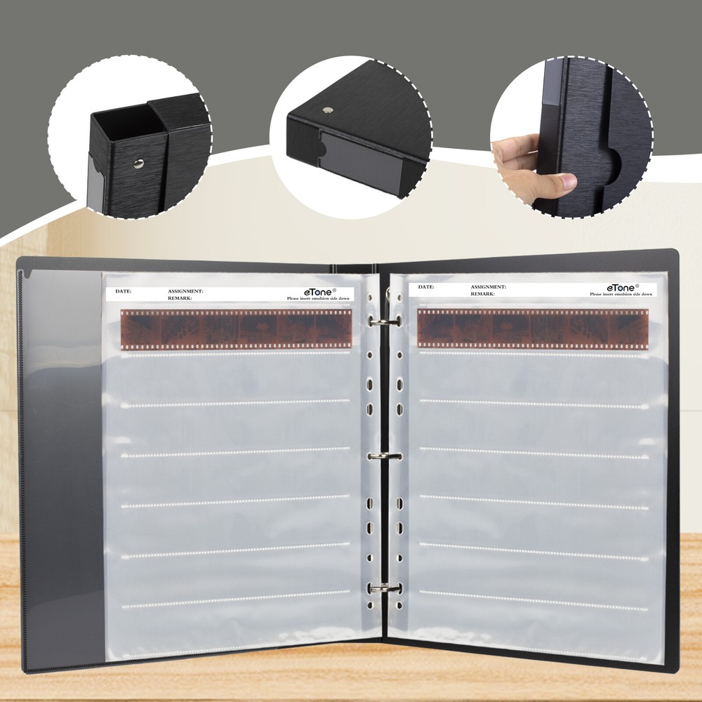 Film Photo Archival Storage Binder Album+50x Acid-Free 135/4x5 Film Storage Page-image