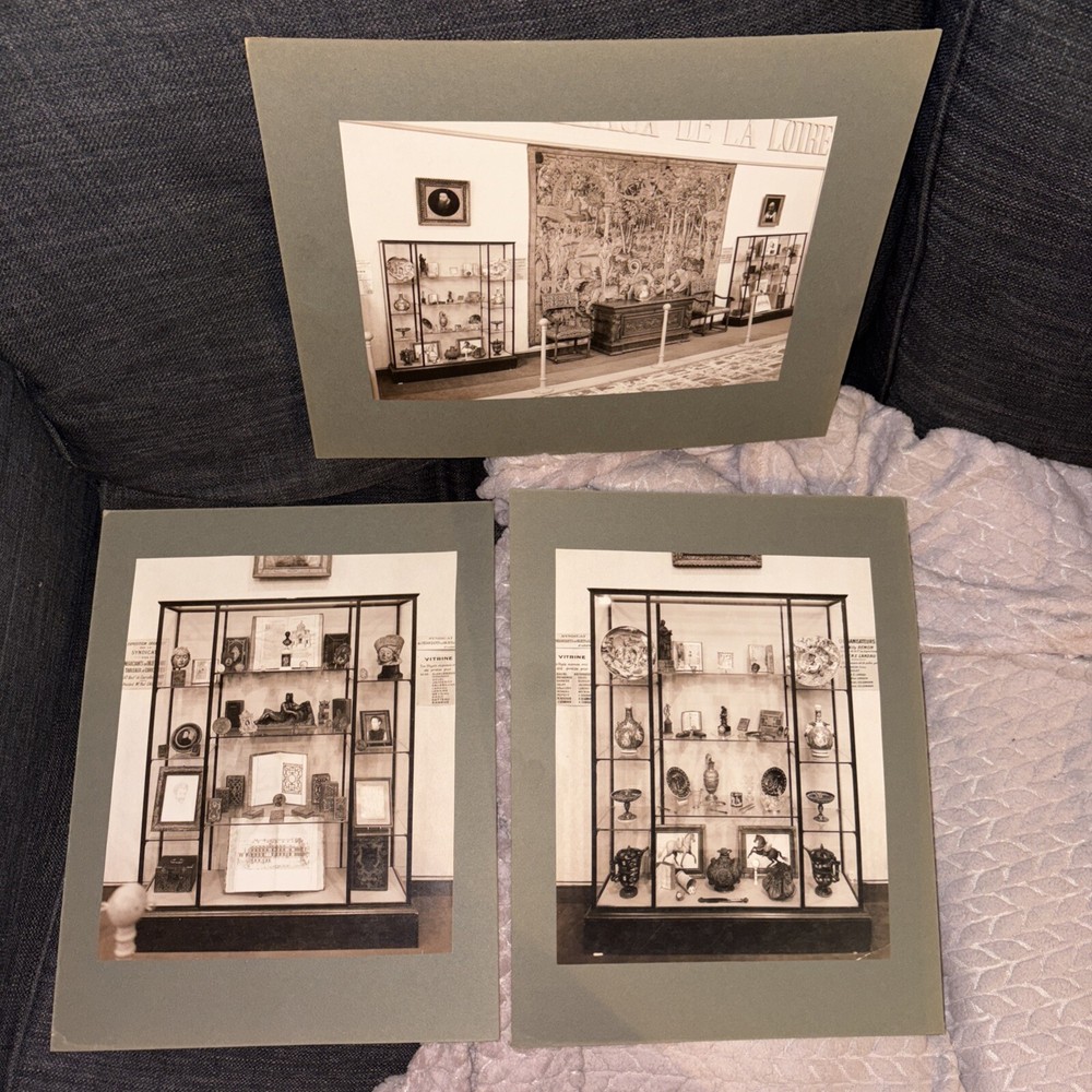 3 Antique Mounted Photos: Roman Antiquities Exhibition at the Musée de la Loire