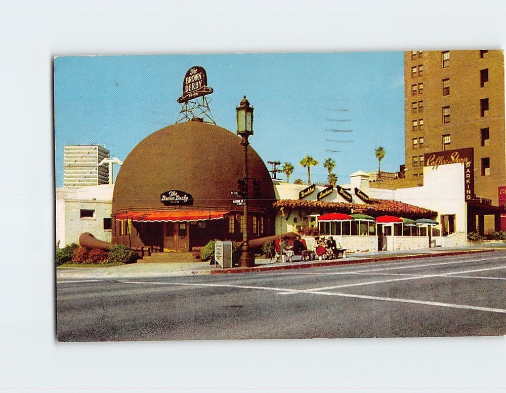 Postcard Original Brown Derby Restaurant Los Angeles California USA