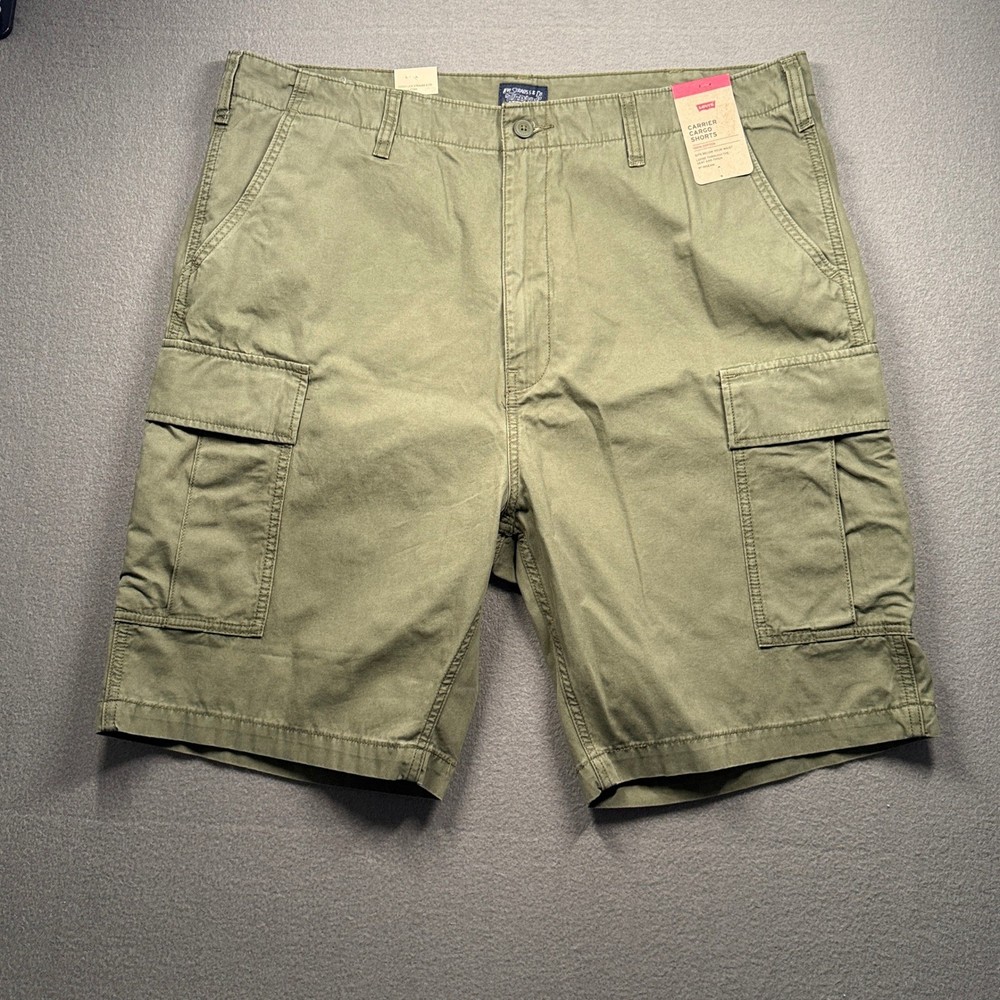 Levi's Carrier Cargo Shorts Mens 40 Olive Green Loose Fit 9