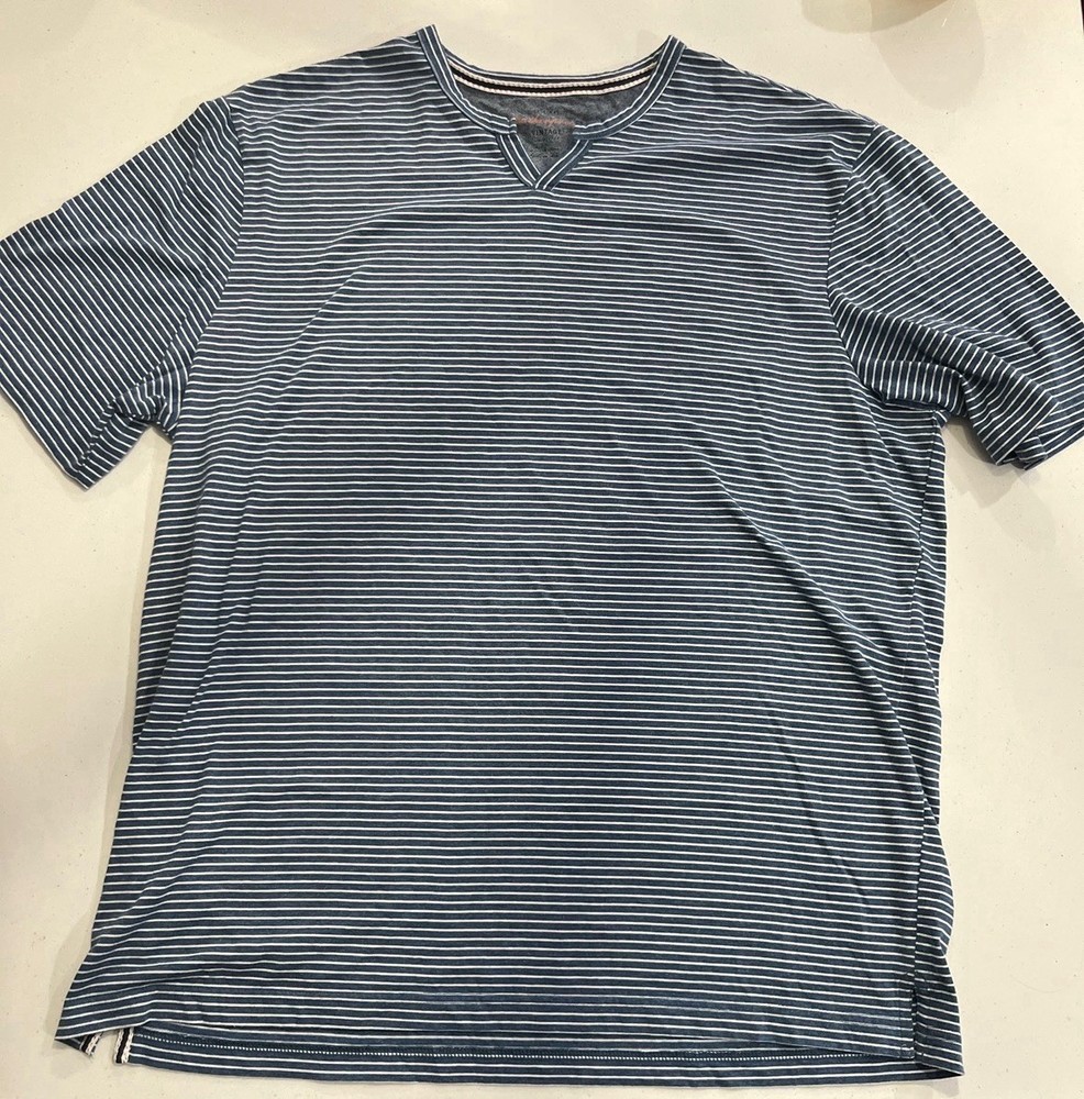 Weatherproof Vintage Men's Premium split neck Tee Shirt Cotton-Polyester - XL