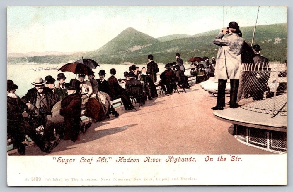 Vintage Sugar Loaf Mt Hudson River Highlands Postcard Early 1900s Scenic