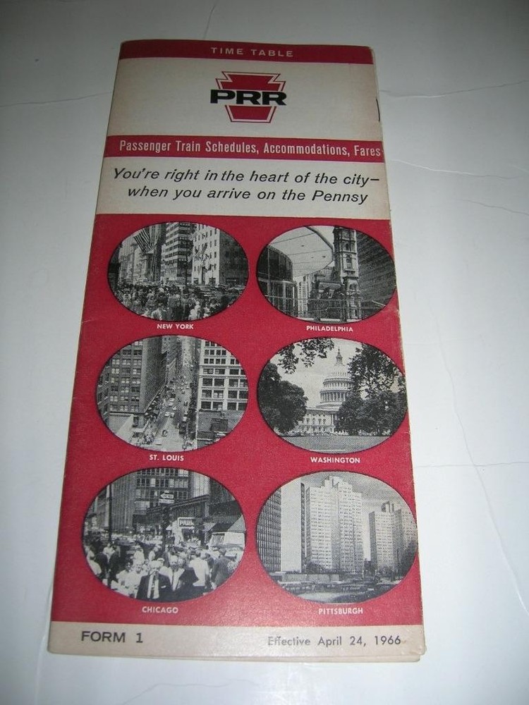 Vintage 1966 PRR Pennsylvania Railroad Timetable, Schedules Accommodations Fares-image