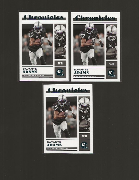2022 Panini Chronicles Blue Davante Adams #15 Lot Of 3 Cards