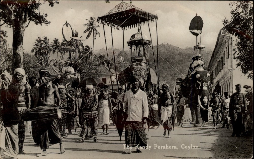 RPPC Kandy Perahera Ceylon vintage postcard k226