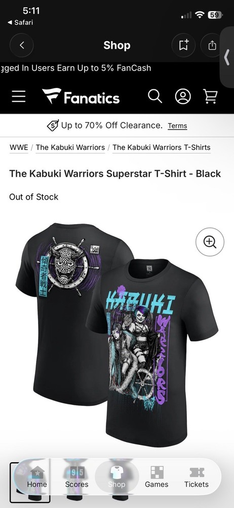 Sold Out WWE Kabuki Warriors T-Shirt Men’s size Small New/Sealed
