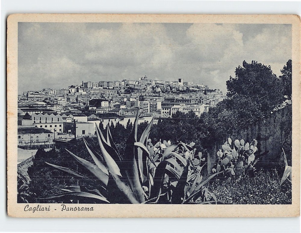 Postcard Panoramic View Cagliari Sardinia Italy
