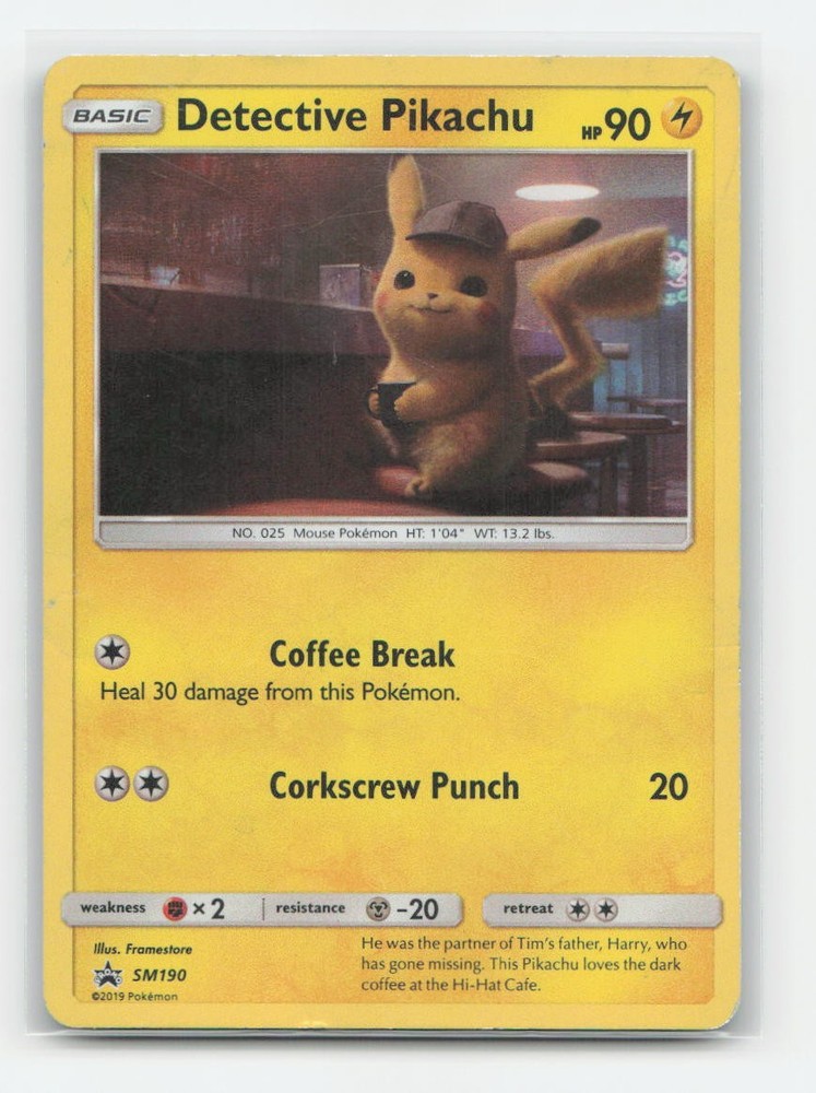 Detective Pikachu - SM190 - Holo P Sun & Moon Promo Pokemon MP