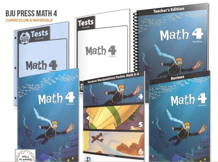 BJU Bob Jones 4th grade MATH 4 Student Worktext Teacher Edition COMPLETE KIT Set