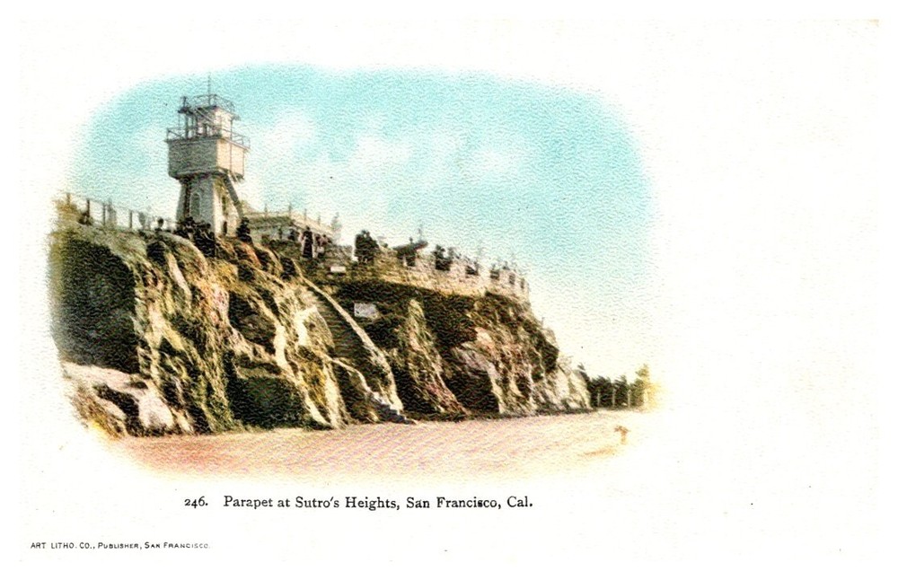 c1905 Parapet At Sutro’s Heights San Francisco California Vintage Postcard
