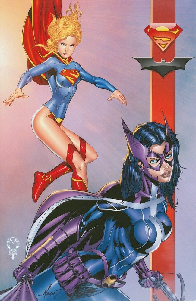 Marat Mychaels SIGNED Batman Superman DC Art Print ~ Supergirl & Huntress