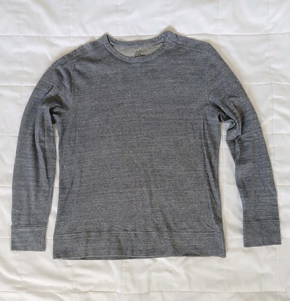 J.Crew Cotton Crewneck Sweater Long Sleeve Casual Blue Knit Pullover Medium