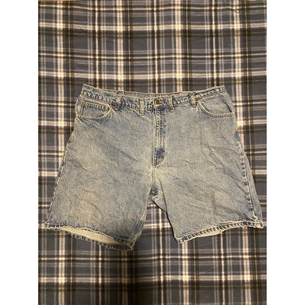 Carhartt Mens Denim Carpenter Shorts Light Wash Size 44 Workwear Relaxed Fit