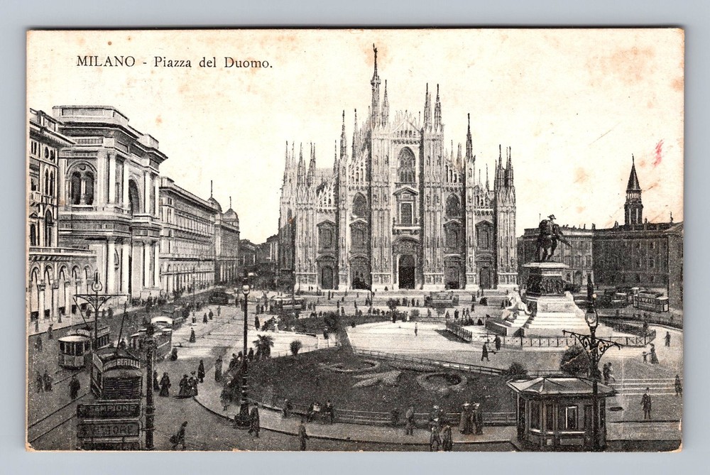 Italy- Milano Cathedral Square Standard Souvenir Postal Old PC Vintage Postcard