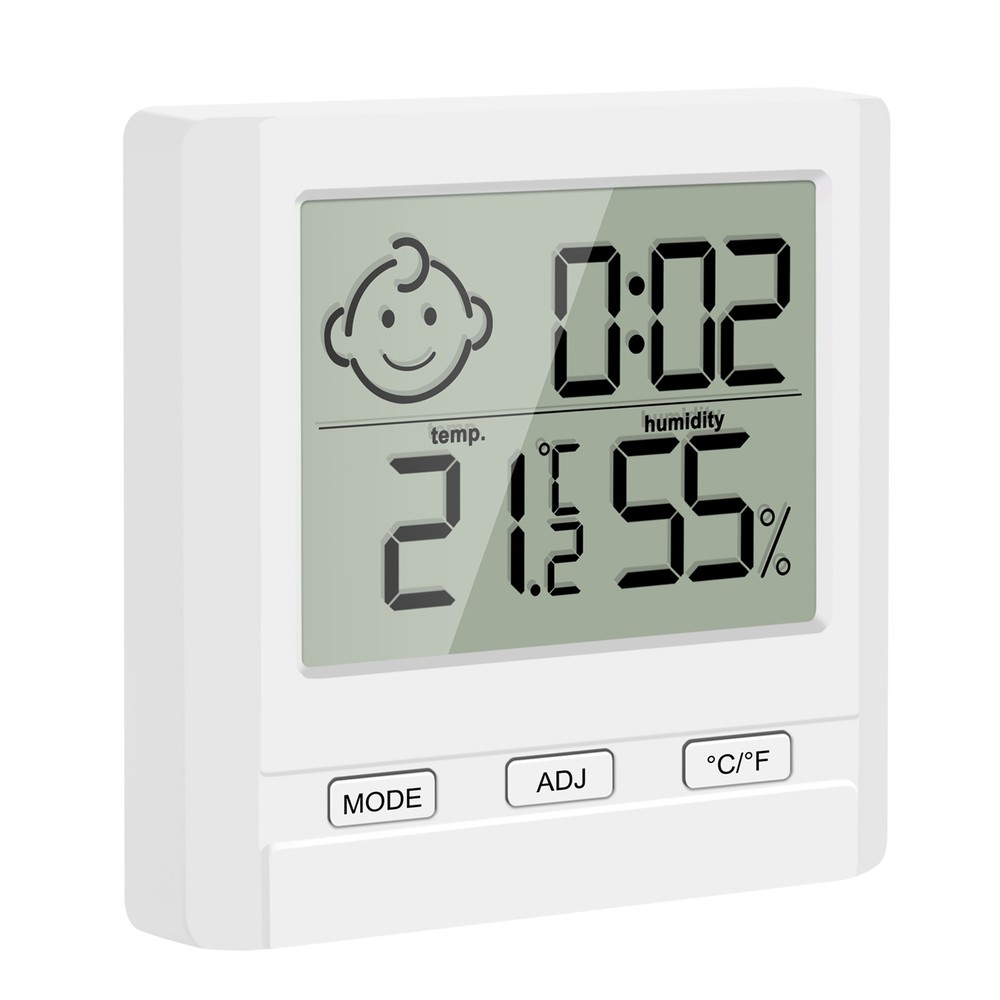 Digital Indoor Hygrometer  With Time Display,Accurate Temperature Humidity9486