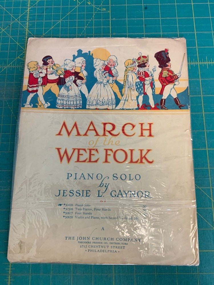 March Of The Wee Folk Vintage Sheet Music 1914 Piano Solo By Jessie L. Gaynor