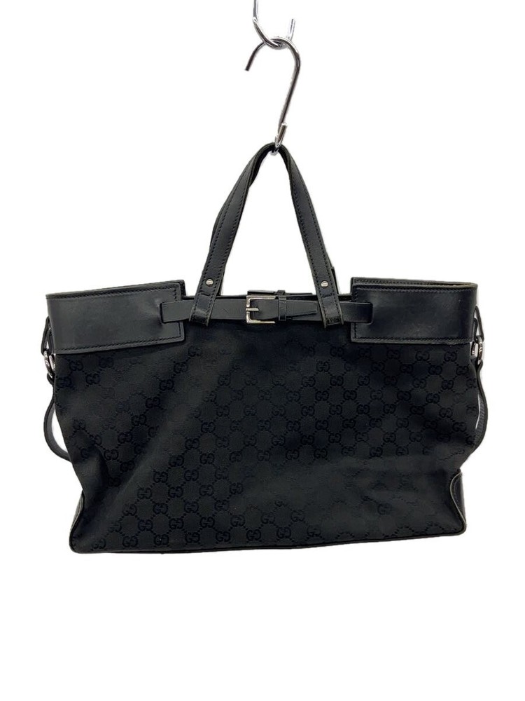 GUCCI GG Canvas Black Tote Bag from Japan
