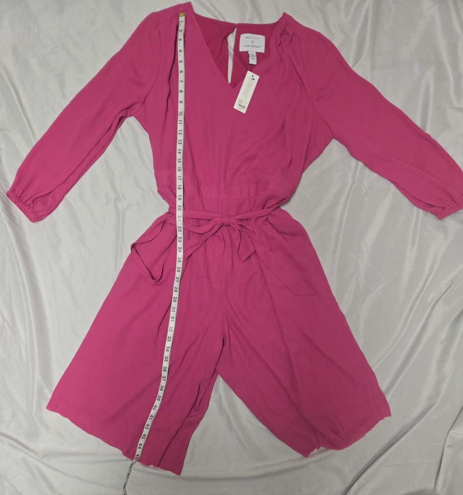 NWT Lane Bryant Hot Pink Jumpsuit Size 16 With Wide Legs & Peek-A-Boo Sleeves