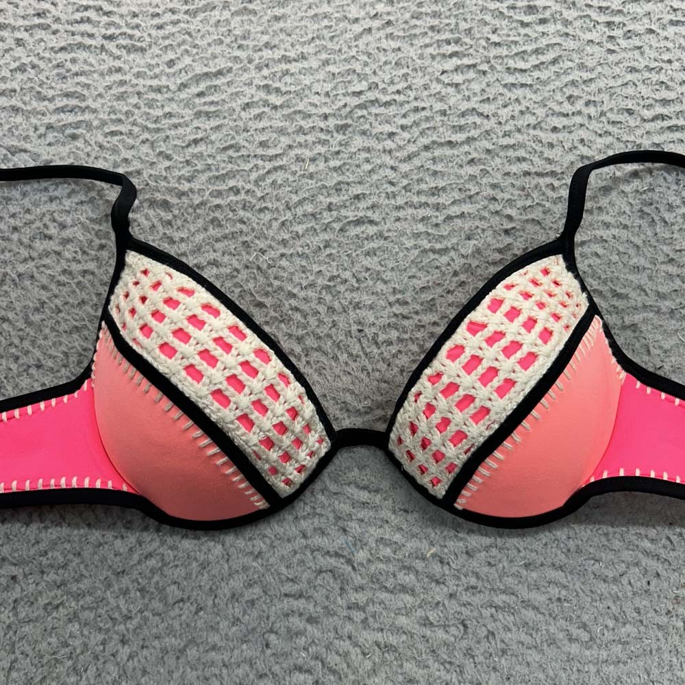 Victoria Secret Swim Bikini Top Womens Size 34 Beach Swimwear Hot Pink