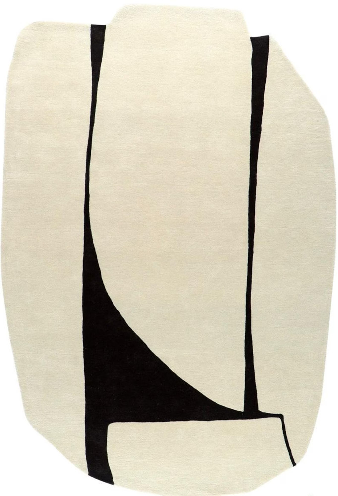 Luxury Design Hand Tufted Nz Wool Rug Color White Black Handmade Carpet Area Rug