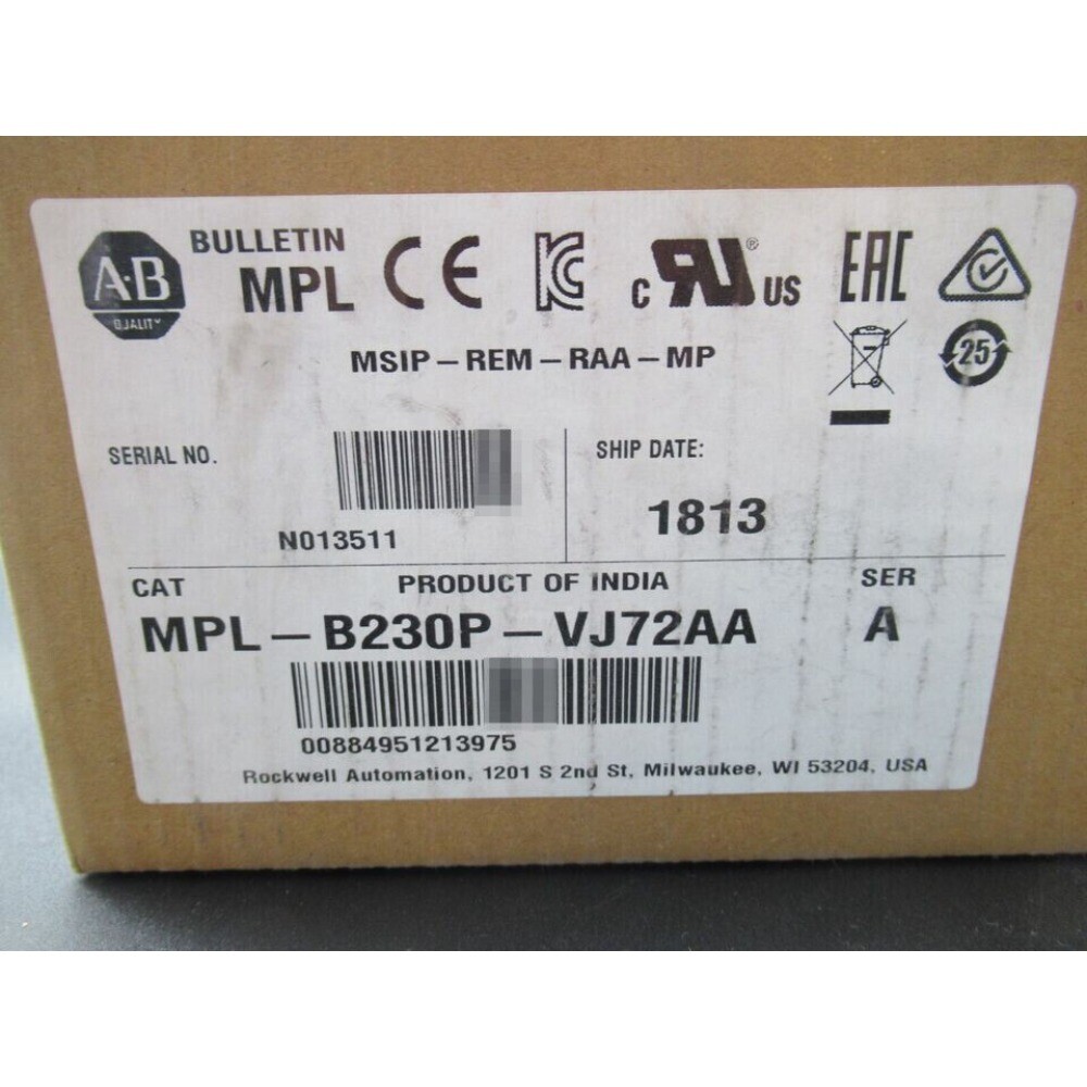 MPL-B230P-VJ72AA ALLEN BRADLEY SERVO MOTOR MPL-B230P-VJ72AA  US Free Tax