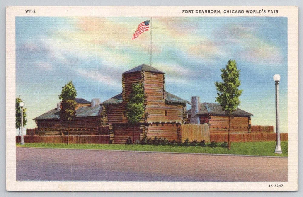 Fort Dearborn Chicago World's Fair 1933 Century of Progress Postcard