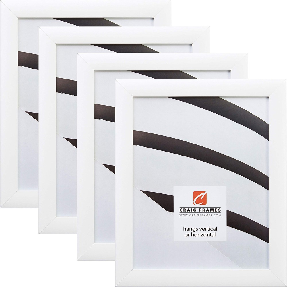 8x10 Inch White Picture Frame Set of 4 (232478120810L-4)