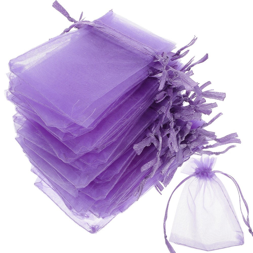 50-Piece Organza Gift Bags with Drawstring Ties for Jewelry & Treats