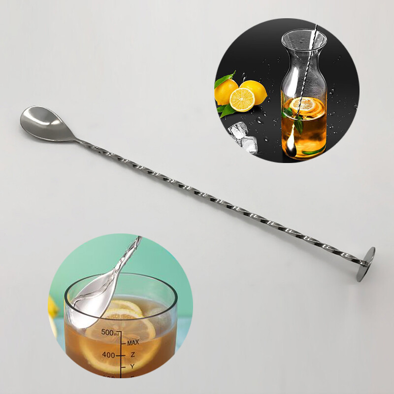 Tableware Twisted Mixing Muddler Stirrer Stainless Steel Spoon Bar Cocktail