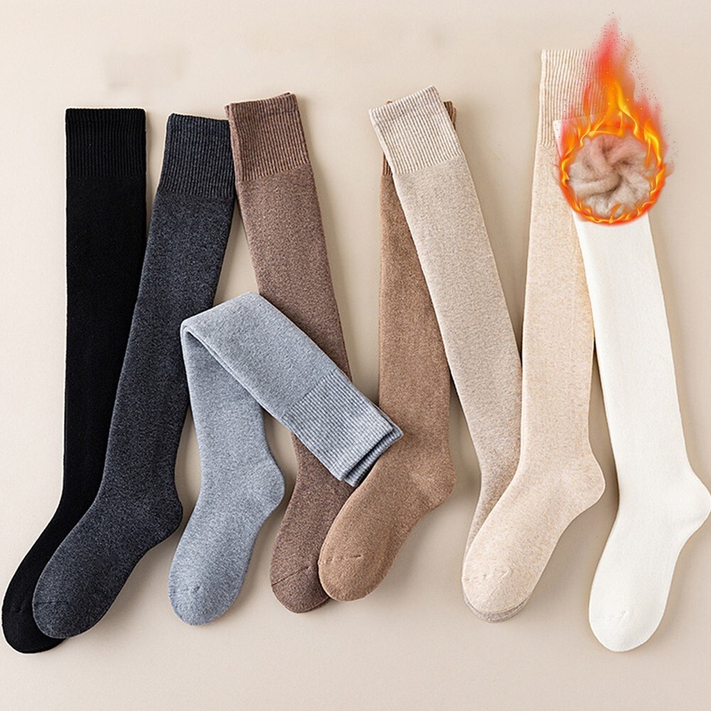Soft Fleece Plush Long Thermal Winter Socks for Men’s Home Warmth
