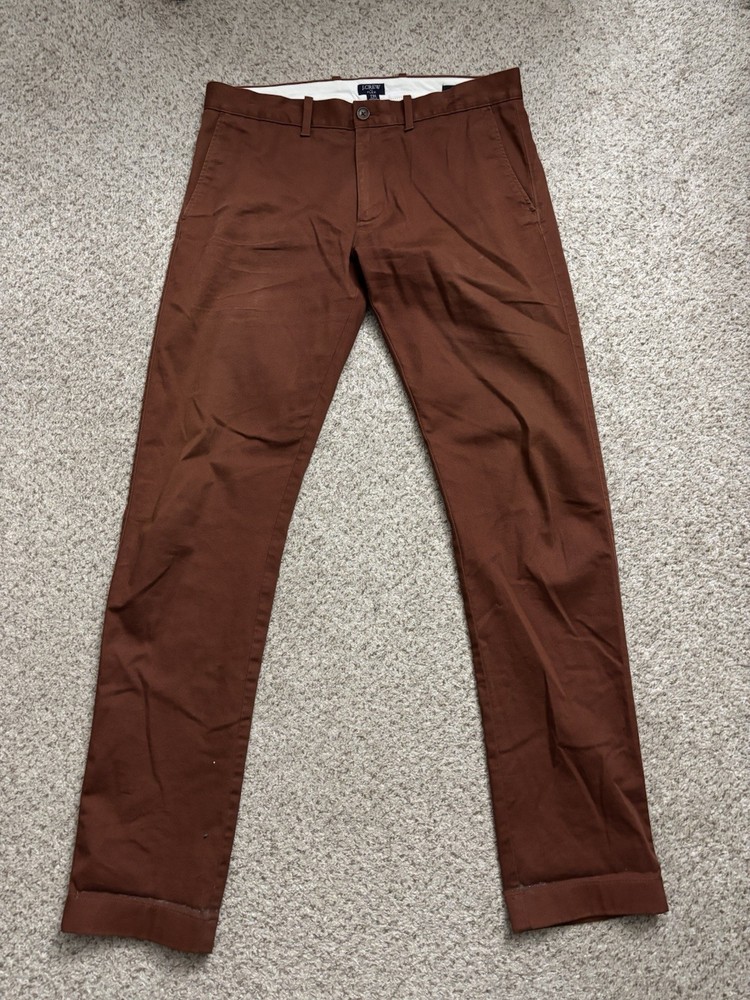 J.CREW Pants Mens Size 32x34 Long Roasted Brown Slim-fit Flex Modern Chino Pants