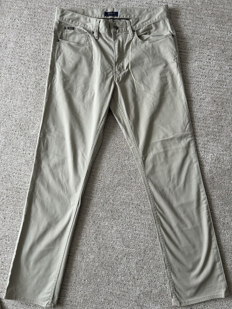 Polo Ralph Lauren Men’s Khaki Chino Pants 32x32 Beige Straight Leg Cotton Twill