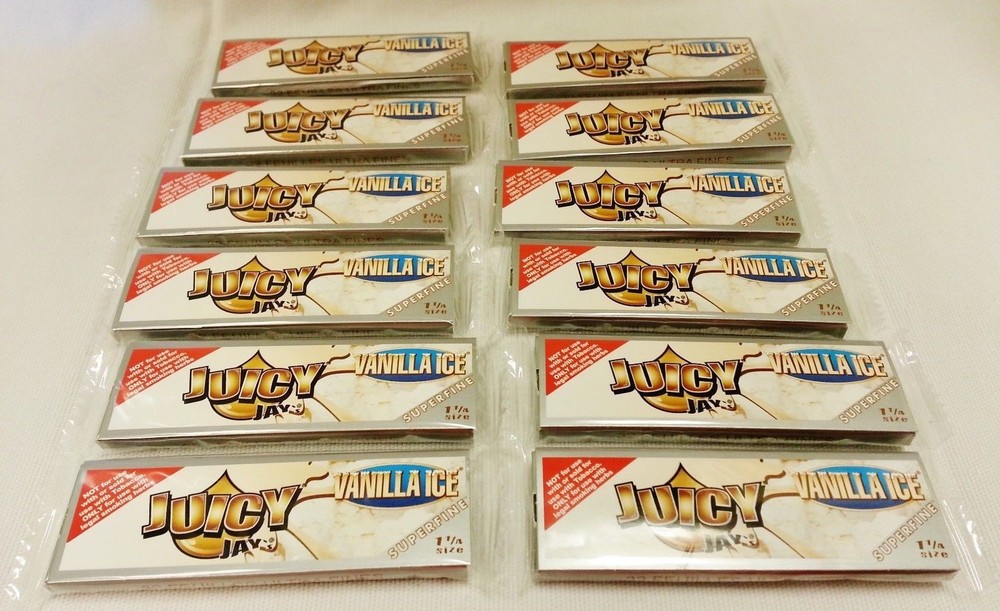 12 Packs Juicy Jay 1 1/4 Superfine Vanilla Ice Flavor Free Shipping