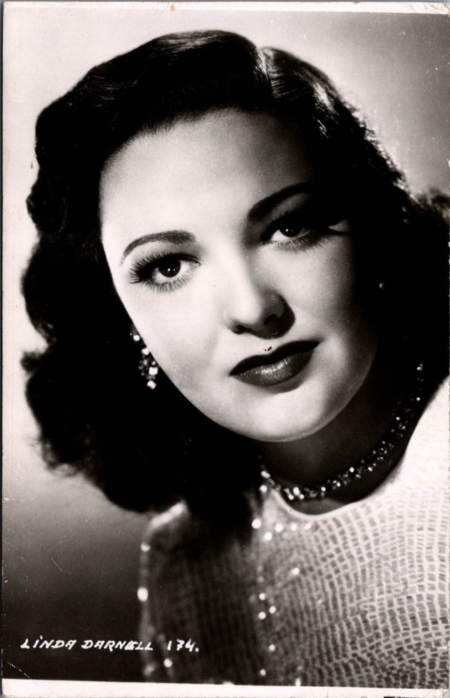 Linda Darnell 1940s Real Photo Postcard RPPC Vintage Actress Portrait