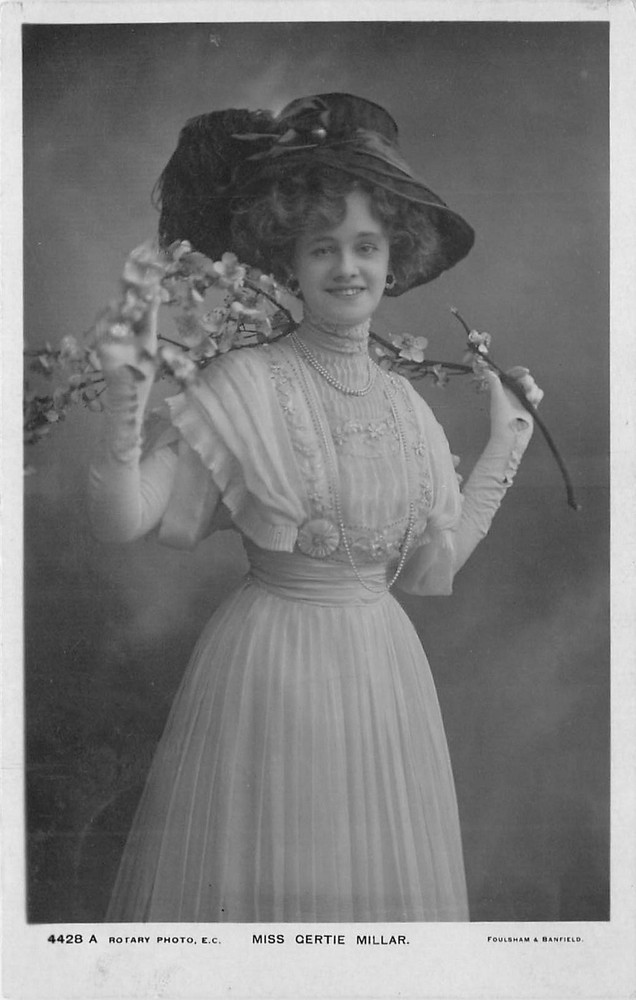 1908 Stage Actress Miss Gertie Millar Rotary Photo #4428 Postcard 26-2542